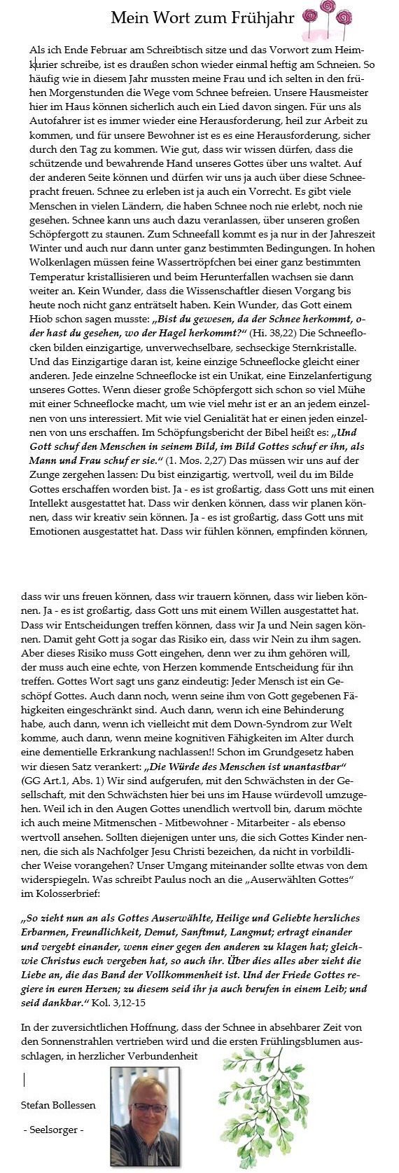 Mein Wort zum Frühjahr
