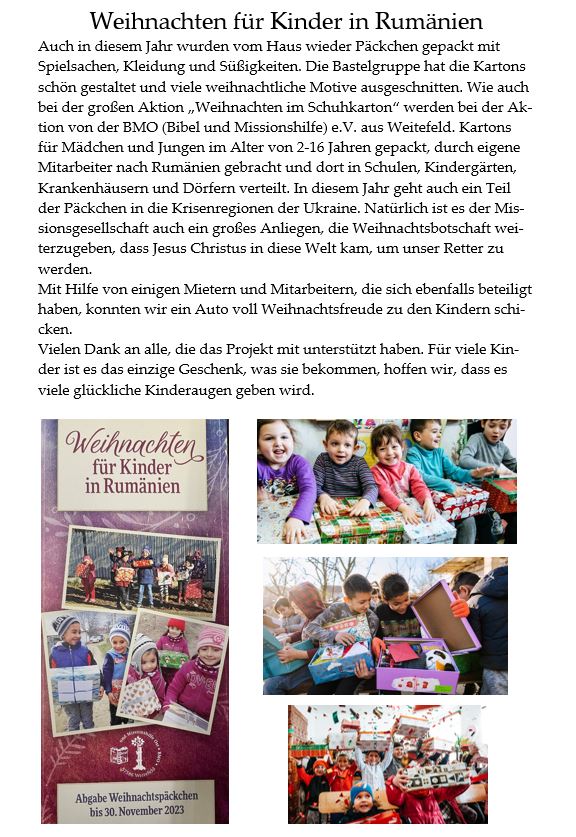 Weihnachten für Kinder in Rumänien